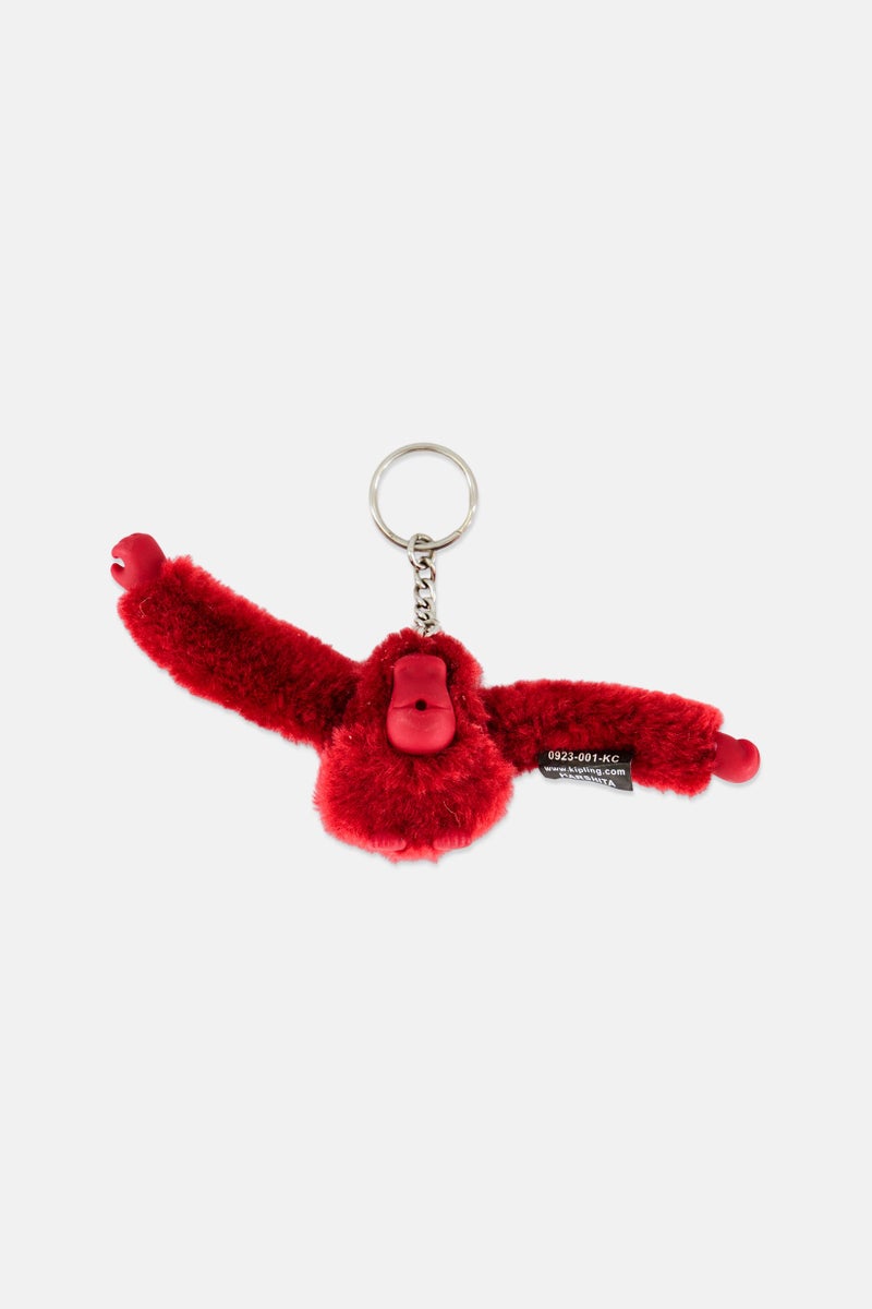 kipling Monkeyclip Soft Plush Keyring, Funky Red - Image 1